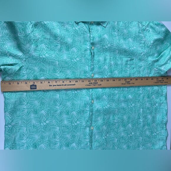Vineyard Vines Green Palm Linen Short Sleeve Button Down Shirt Mens XL - Picture 6 of 7